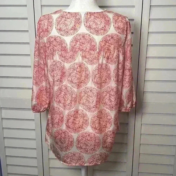 Calypso St. Barth for Target 100% Silk 3/4 Sleeve Crochet Top Size Medium - Picture 8 of 8